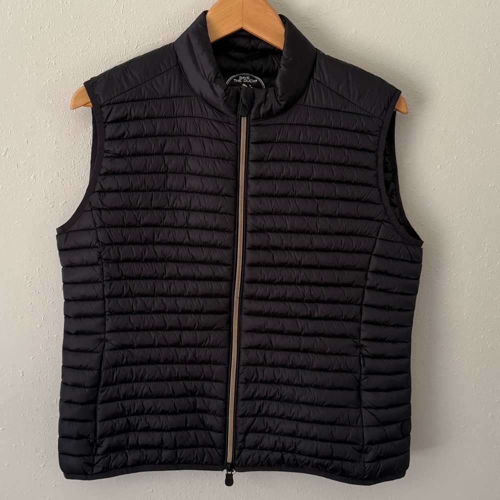 SAVE THE DUCK Plumtech Black Ultra Light Jacket Puffer Vest Black Size Large